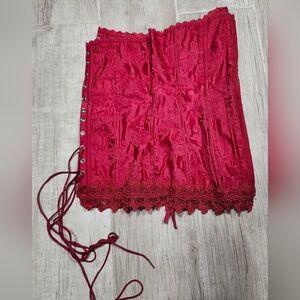 Frederick's of Hollywood Vibrant Red Satin Corset